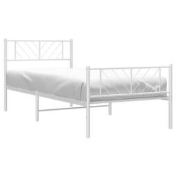 Berkfield Home Metal Bed Frame with Headboard & Footboard White 100x200 cm - thumbnail 4