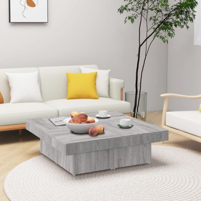 Berkfield Home Coffee Table Grey Sonoma 90x90x28 cm Engineered Wood - Size: 90 x 90 x 28 cm - image 1