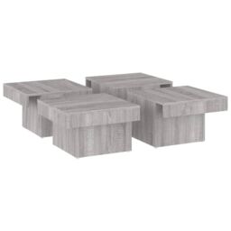 Berkfield Home Coffee Table Grey Sonoma 90x90x28 cm Engineered Wood - Size: 90 x 90 x 28 cm - thumbnail 4