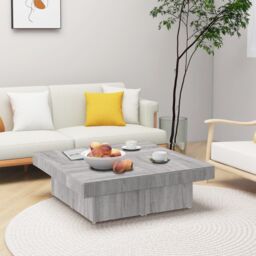 Berkfield Home Coffee Table Grey Sonoma 90x90x28 cm Engineered Wood - Size: 90 x 90 x 28 cm - thumbnail 1