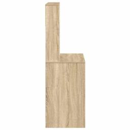 Berkfield Home Desk with Shelves Sonoma Oak 100x45x140 cm Engineered Wood in Light Brown - Size: 100 x 45 x 140 cm - thumbnail 5