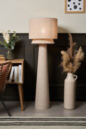 BHS Lighting Terri Tiered Shade Floor Lamp in Natural - thumbnail 4