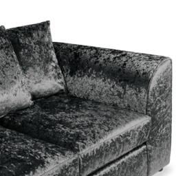 SNUG FURNITURE BIRMINGHAM LTD Crushed Velvet 3 Seater Sofa Scatterback in Black - thumbnail 2