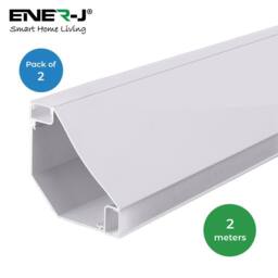 ENER-J Pack of 2 Gypsum LED Cove Light 45 Degree Corner Aluminum Profile 2 Me in White - thumbnail 1