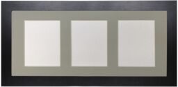 Frames & Mirrors 4U Metro Black Frame with Light Grey Mount for 3 Image Sizes 7 x 5 Inch - thumbnail 1