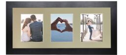 Frames & Mirrors 4U Metro Black Frame with Light Grey Mount for 3 Image Sizes 7 x 5 Inch - thumbnail 4