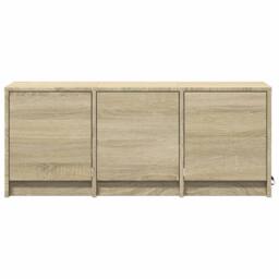 Berkfield Home TV Cabinet with LED Sonoma Oak 97x34x40 cm Engineered Wood in Natural - Size: 97 x 34 x 40 cm - thumbnail 6