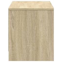 Berkfield Home TV Cabinet with LED Sonoma Oak 97x34x40 cm Engineered Wood in Natural - Size: 97 x 34 x 40 cm - thumbnail 7