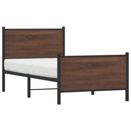 Berkfield Home Metal Bed Frame without Mattress Brown Oak 80x200 cm - thumbnail 4