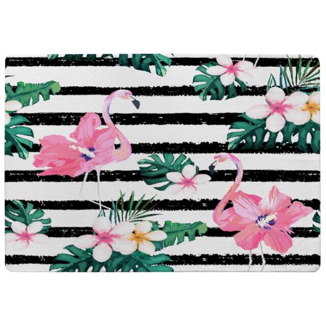 Benjamin Tate Design Floral Flamingos Rug in Natural - Size: Large - image 1