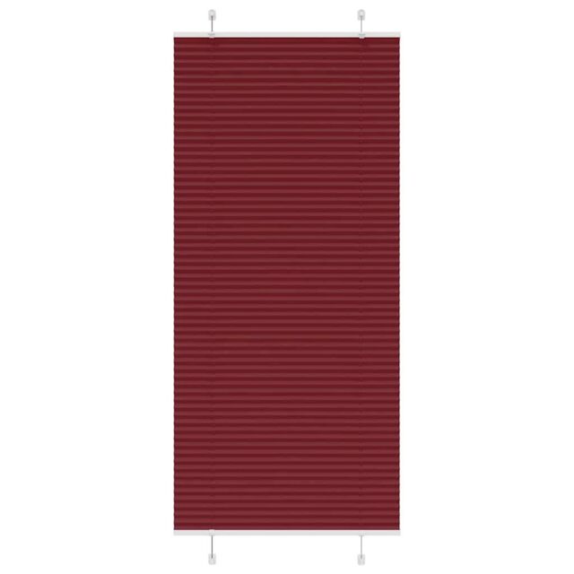 Berkfield Home Pleated Blind Bordeaux Red 100x200 cm Fabric Width 99.4 cm Polyester - image 1