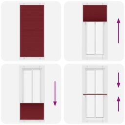Berkfield Home Pleated Blind Bordeaux Red 100x200 cm Fabric Width 99.4 cm Polyester - thumbnail 5