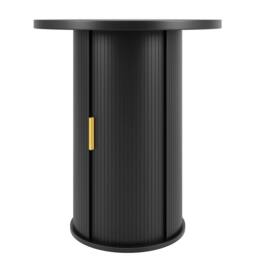 BTM Round Bar Table Storage Cabinet Standing Table for Living Room in Black - thumbnail 9