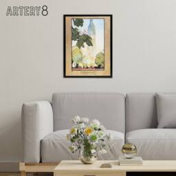 "Artery8 The Metropolitan Tower on A Summer Evening Elmer Framed Canvas Art in Orange - Size: W18"" x H24""" - thumbnail 3