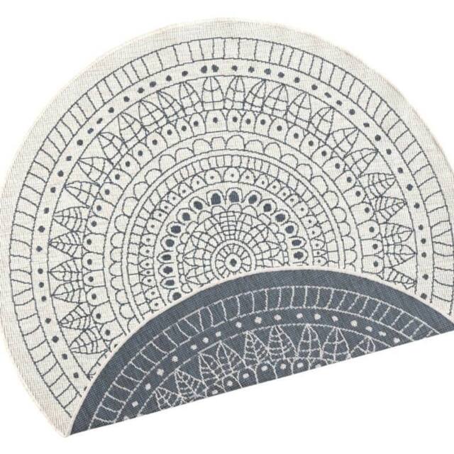 THE RUGS Porto Reversible Indoor Outdoor Rug Flatweave Polypropylene Design in Grey - Size: 240 cm diameter - image 1