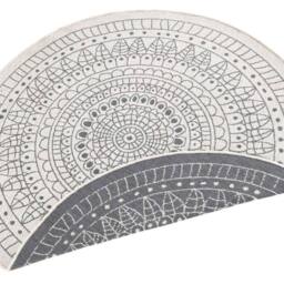 THE RUGS Porto Reversible Indoor Outdoor Rug Flatweave Polypropylene Design in Grey - Size: 240 cm diameter - thumbnail 3