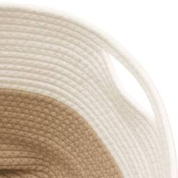 Berkfield Home Storage Basket Beige & White √ò40x35 cm Cotton - Size: 40x35 cm - thumbnail 6