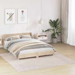 Berkfield Home Shaggy Rug with Latex Backing Cream 200x200 cm - Size: Medium - thumbnail 3