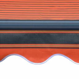 Berkfield Home Manual Retractable Awning with LED 350x250 cm Orange & Brown - thumbnail 7