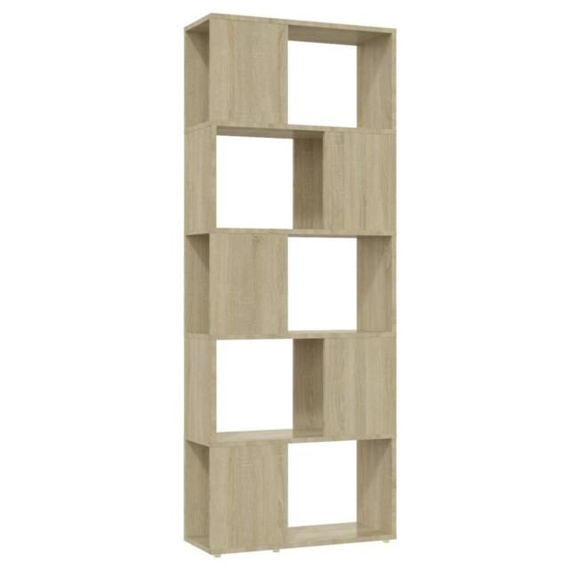 Berkfield Home Book Cabinet Room Divider Sonoma Oak 60x24x155 cm in Light Tan - Size: 60 x 24 x 155 cm - image 1