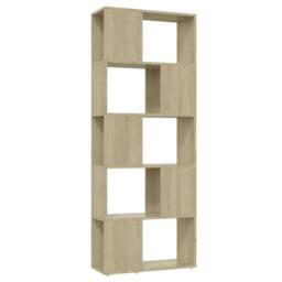 Berkfield Home Book Cabinet Room Divider Sonoma Oak 60x24x155 cm in Light Tan - Size: 60 x 24 x 155 cm - thumbnail 1