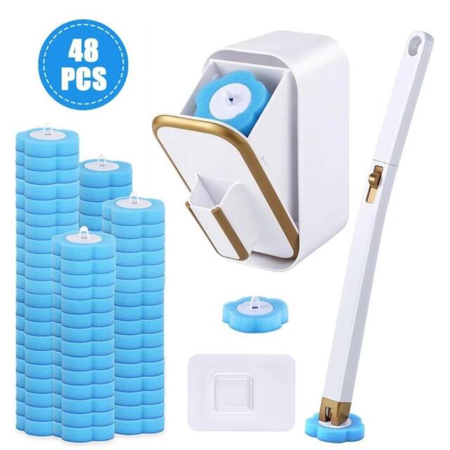 KORVIXA Disposable Toilet Brush & Holder Set in Blue - image 1