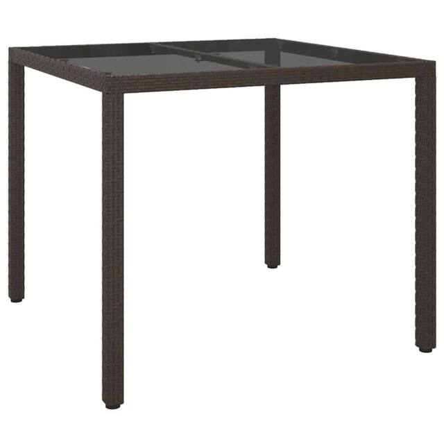 Berkfield Home Garden Dining Table Brown 90x90x75 cm Poly Rattan - Size: 90 x 90 x 75 cm - image 1