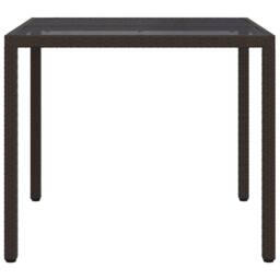 Berkfield Home Garden Dining Table Brown 90x90x75 cm Poly Rattan - Size: 90 x 90 x 75 cm - thumbnail 4