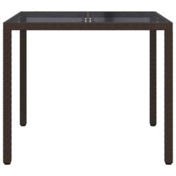 Berkfield Home Garden Dining Table Brown 90x90x75 cm Poly Rattan - Size: 90 x 90 x 75 cm - thumbnail 3