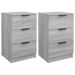 Berkfield Home Modern Bedside Cabinets 2 pcs Grey Sonoma 40x36x65 cm - Size: 40 x 36 x 65 cm - thumbnail 3