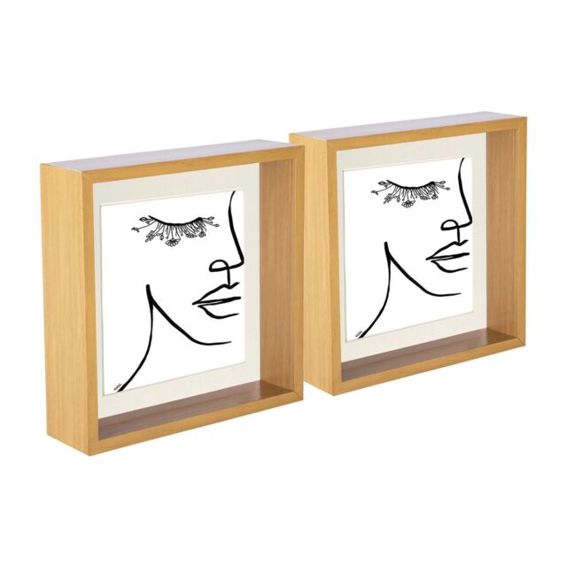 "Nicola Spring 3D Deep Box Photo Frames - 8 x 8"" with 6 x 6"" Mount - White Mount - Pack of 5 in Ivory" - image 1
