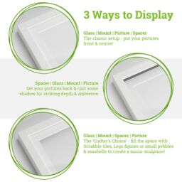 "Nicola Spring 3D Deep Box Photo Frames - 8 x 8"" with 6 x 6"" Mount - White Mount - Pack of 5 in Ivory" - thumbnail 3