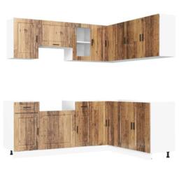 Berkfield Home Elegant 11 Piece Kitchen Cabinet Set Porto Old Wood Engineered Wood in Brown - thumbnail 3