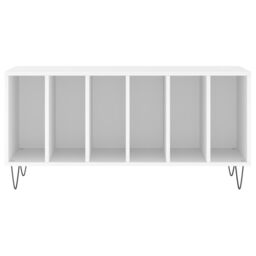Berkfield Home Record Cabinet White 100x38x48 cm Engineered Wood - Size: 100 x 38 x 48 cm - thumbnail 4
