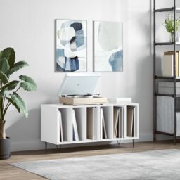 Berkfield Home Record Cabinet White 100x38x48 cm Engineered Wood - Size: 100 x 38 x 48 cm