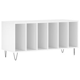 Berkfield Home Record Cabinet White 100x38x48 cm Engineered Wood - Size: 100 x 38 x 48 cm - thumbnail 2