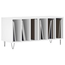 Berkfield Home Record Cabinet White 100x38x48 cm Engineered Wood - Size: 100 x 38 x 48 cm - thumbnail 3