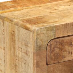 Berkfield Home Bedside Cabinet 37x32x50 cm Solid Wood Rough Mango in Brown - Size: 37 x 32 x 50 cm - thumbnail 6