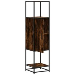 Berkfield Home Highboard Smoked Oak 35.5x35x139 cm Engineered Wood & Metal in Brown - thumbnail 5