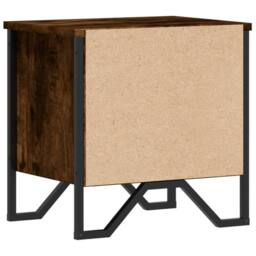 Berkfield Home Decorative Bedside Cabinet Smoked Oak 2 pcs 40x30x40 cm Engineere in Brown - Size: 40 x 30 x 40 cm - thumbnail 7