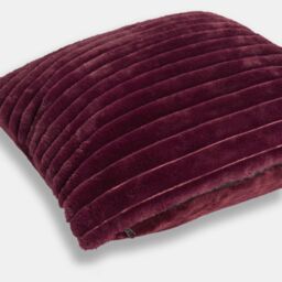 OHS 2 Pack Faux Fur Ultra Soft Thick Ribbed Square Cushion Covers, Burgundy - Size: 45 cm x 45 cm - thumbnail 2