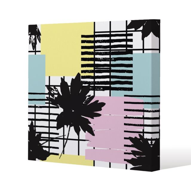 Benjamin Tate Design Geometric Shape & Leaf Print (Canvas Print) / 127 x 127 x 4cm in Natural - Size: 127 x 127 x 4 cm - image 1