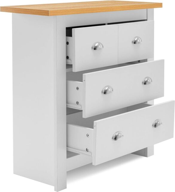 KOSY KOALA 4-Drawer Chest for Bedroom Light Wood Top White Dresser Storage Cabinet - image 1