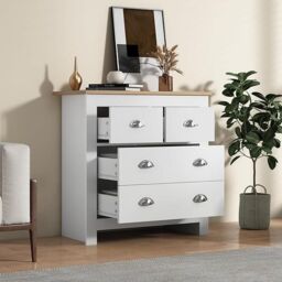 KOSY KOALA 4-Drawer Chest for Bedroom Light Wood Top White Dresser Storage Cabinet - thumbnail 2