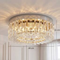 HOMCOM Crystal Ceiling Light with 160 Crystal Pendants in Silver - thumbnail 3