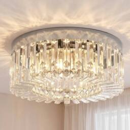 HOMCOM Crystal Ceiling Light with 160 Crystal Pendants in Silver - thumbnail 2