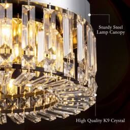 HOMCOM Crystal Ceiling Light with 160 Crystal Pendants in Silver - thumbnail 5