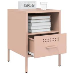 Berkfield Home Sturdy Bedside Cabinets 2 pcs Pink 36x39x50.5 cm Steel - thumbnail 4