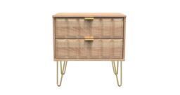 Ready Assembled 2 U Metro 2 Drawer Side Table (Ready Assembled) in Light Oak - thumbnail 1