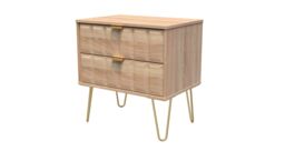 Ready Assembled 2 U Metro 2 Drawer Side Table (Ready Assembled) in Light Oak - thumbnail 3